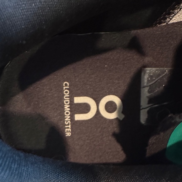 On CloudMonster Women’s size 8.5 Running Shoes in White, Mint, Navy, and Orange - Picture 2 of 8